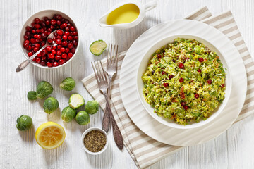 brussels sprouts slaw with bacon and cranberries