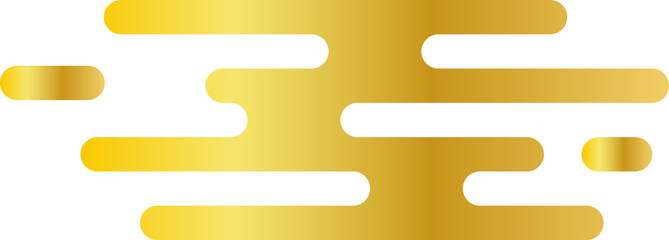 Chinese Cloud. Traditional Lined Golden Design Element