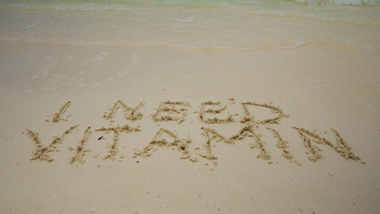Tropical Beach Travel Vitamin D Message