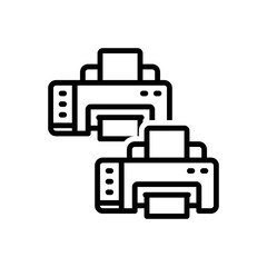 Black line icon for printers