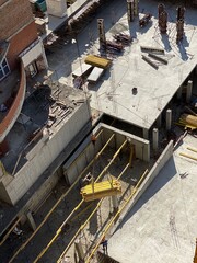 house construction view from the 10th floor construction crane