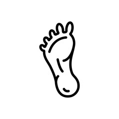 Black line icon for foot