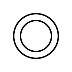 Black line icon for round