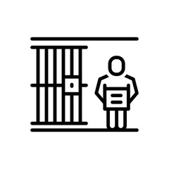 Black line icon for crime