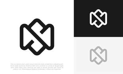 letter SM or MS initial logo design vector