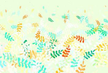 Fototapeta na wymiar Light Multicolor vector doodle texture with leaves.