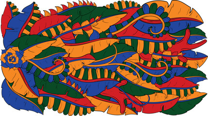 abstract colorful illustration of flower petal plant for background, decoration, ornament