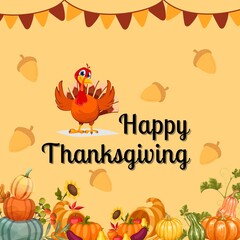 This illustration design is perfect for celebrating Thanksgiving Day on November 24th. It can also be used for graphic resources for social media posts.
