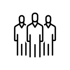 Black line icon for staff