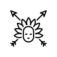 Black line icon for tribal