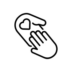 Black line icon for voluntary