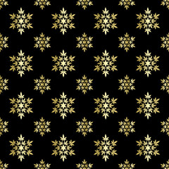 Christmas snowflakes with cannabis leaf seamless vector pattern