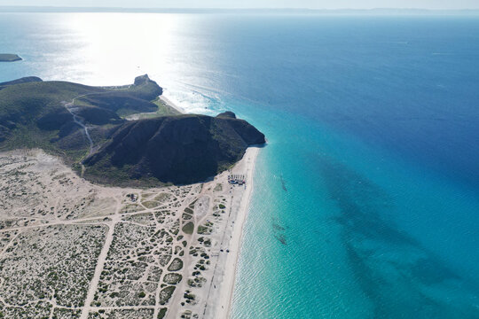 tecolote playa beach baja california aerial panorama
