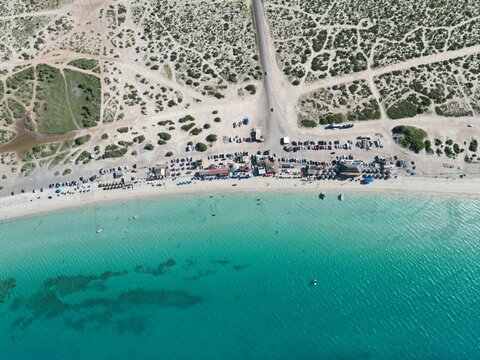 tecolote playa beach baja california aerial panorama
