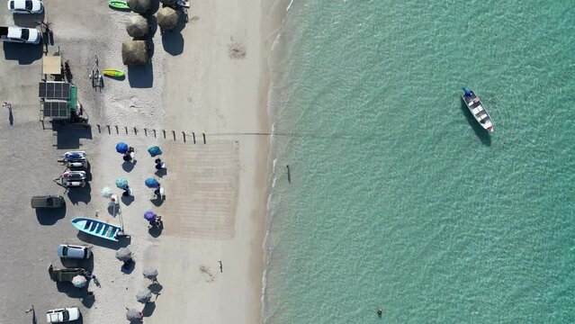 playa tecolote beach mexico la paz baja california sur aerial drone footage