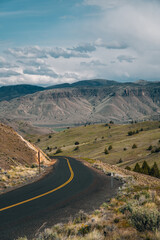 landscape with road and clouds in the desert