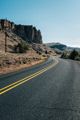 landscape with road and clouds in the desert