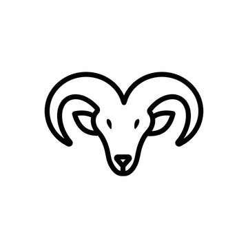 Black line icon for ram head