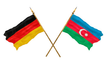 Background for designers. National Day. 3D model National flags  of Germany and Azerbaijan