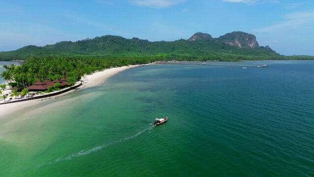 Aerial view of koh Mook or koh Muk island, in Trang, Thailand