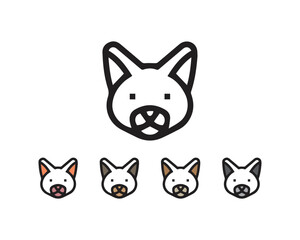 Stylized silhouette of cat head abstract logo,Cute Cat head symbol premium icon, Premium Quality Kitten Element In Trendy Style, Vector of cat face icon colorful Logo, Sign, Design Vector Illustration