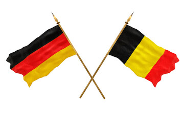Background for designers. National Day. 3D model National flags  of Germany and Belgium