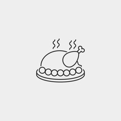 Chicken vector icon illustration sign