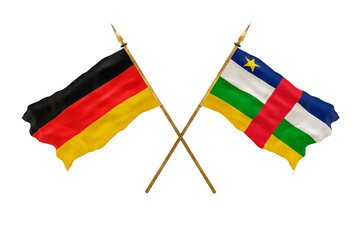 Background for designers. National Day. 3D model National flags  of Germany and Central Arican Republic