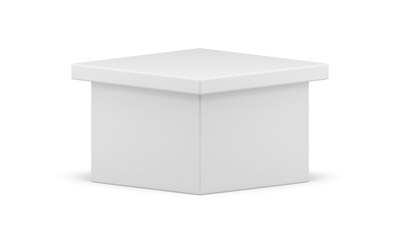 3d pedestal white squared basic foundation decor element for museum gallery promo foundation