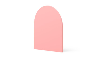 Beige semicircle wall curved vertical foundation minimal 3d icon realistic illustration