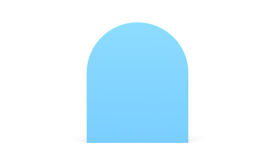 3d blue curved vertical block geometric foundation premium minimal decor element realistic