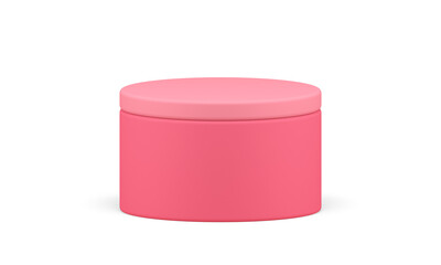 Pink 3d podium cylinder box with cap advertising tribune for event celebration platform