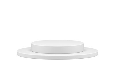 White 3d podium cylinder level stairs best award arena competition event celebration