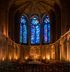 view of the Saint Joseph Chapel inside the historic cathedral of Reims