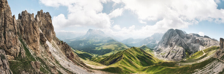 Landscape panorama with beautiful mountains in summer
