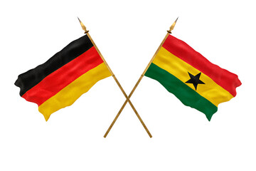 Background for designers. National Day. 3D model National flags  of Germany and Ghana