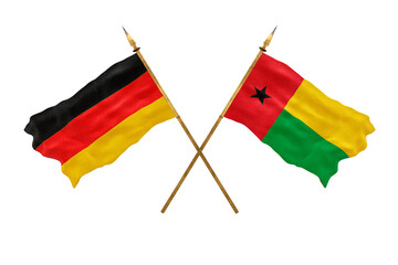 Background for designers. National Day. 3D model National flags  of Germany and Guinea-Bissau