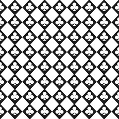 Seamless pattern with clubs. Casino gambling, poker background.