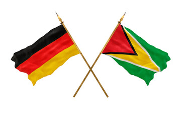 Background for designers. National Day. 3D model National flags  of Germany and Guyana