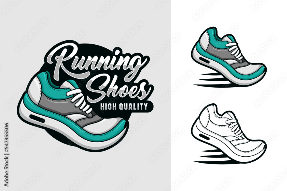 Wall mural Running shoes high quality vector design logo collection - Wall murals