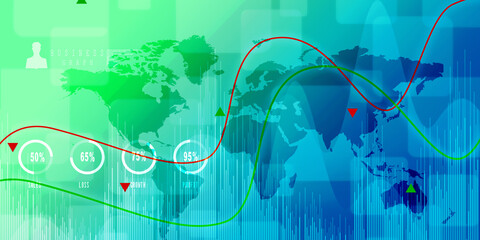 2d rendering Stock market online business concept. business Graph 