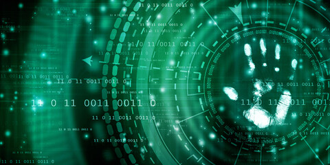 Fingerprint Scanning Technology Concept 2d Illustration