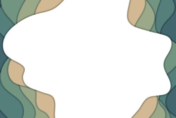 フレーム素材_ウェーブ_緑