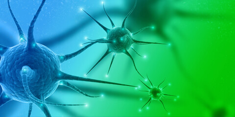 3d render Corona virus microscopic view
