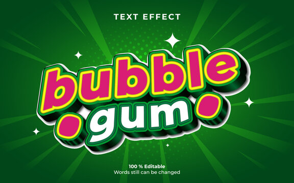 bubble gum editable text effect