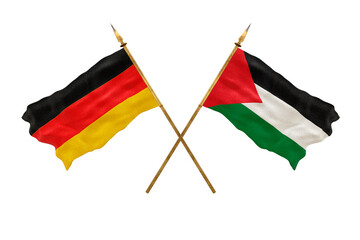 Background for designers. National Day. 3D model National flags  of Germany and Palestine