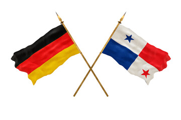 Background for designers. National Day. 3D model National flags  of Germany and Panama
