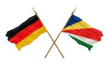 Background for designers. National Day. 3D model National flags  of Germany and Seychelles