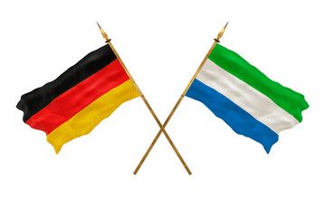 Background for designers. National Day. 3D model National flags  of Germany and Sierra Leone