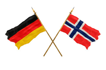 Background for designers. National Day. 3D model National flags  of Germany and Svalbard